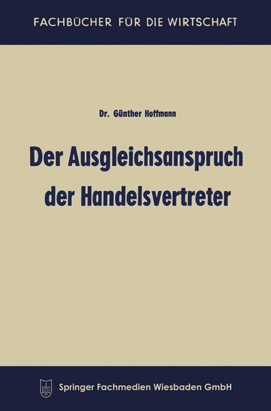 Produktbild: Der Ausgleichsanspruch der Handelsvertreter