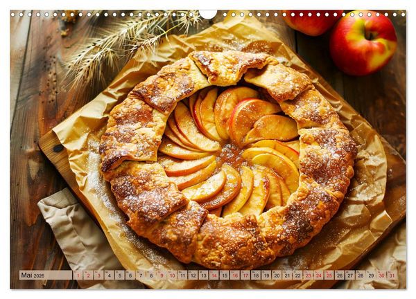 Produktbild: Apfelkuchen satt - K&ouml;stliche Kunstwerke aus dem KI-Backofen (Wandkalender 2026 DIN A3 quer), CALVENDO Monatskalender