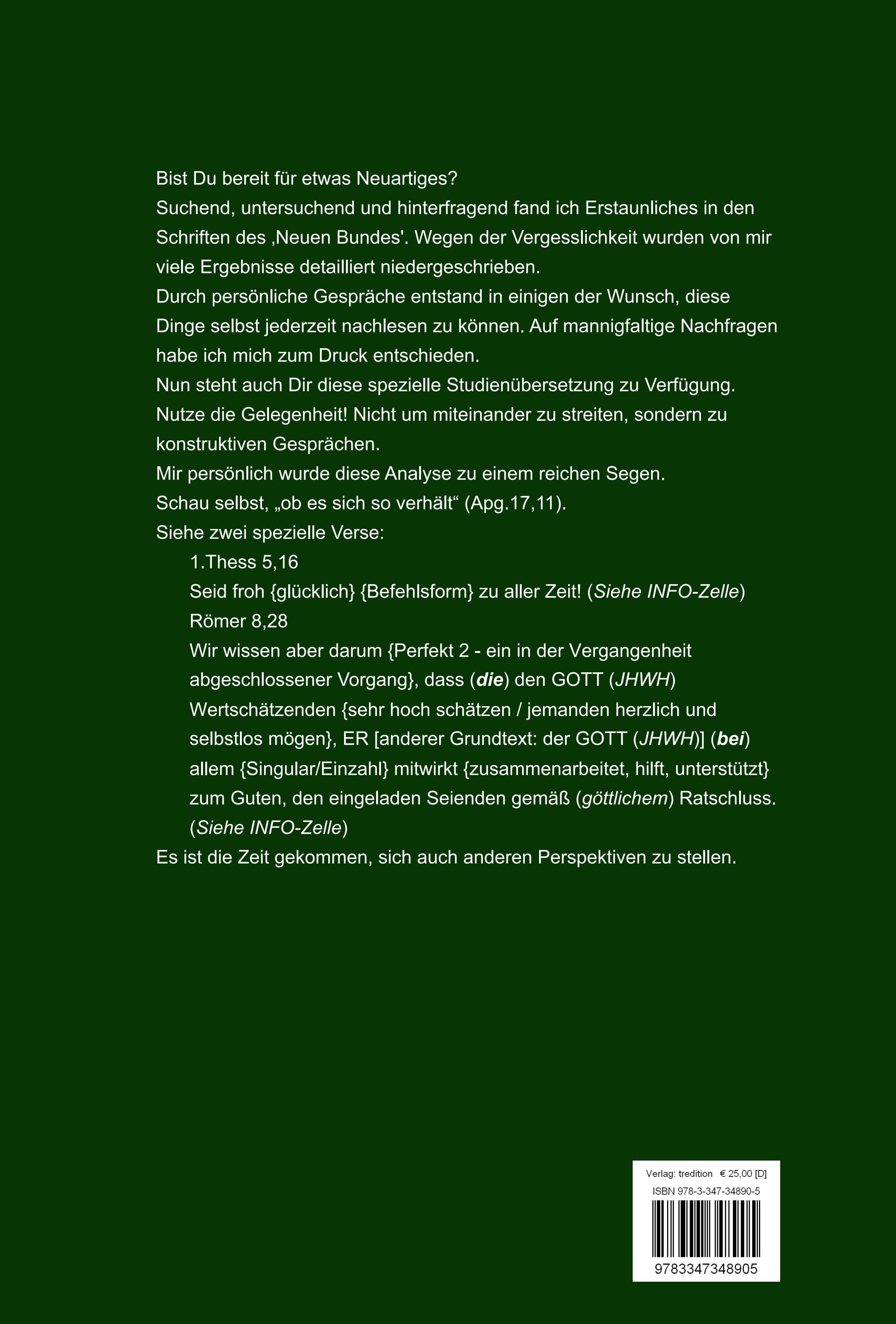 Produktbild: Meine Studien&uuml;bersetzung &ndash; Konfessionsunabh&auml;ngige &Uuml;bersetzung 2021