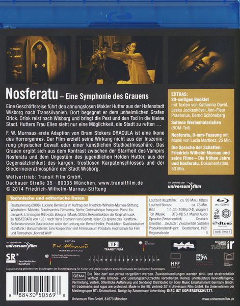 Produktbild: Nosferatu - Eine Symphonie des Grauens Deluxe Edition (inkl. 20-seitigem Booklet)