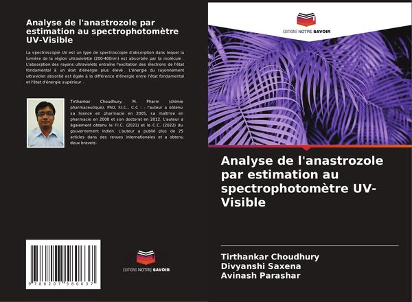 Produktbild: Analyse de l'anastrozole par estimation au spectrophotom&egrave;tre UV-Visible