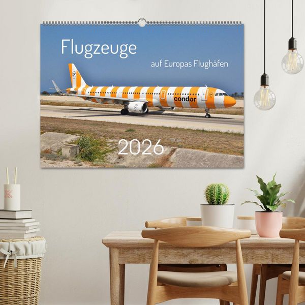 Produktbild: Flugzeuge auf Europas Flugh&auml;fen (Wandkalender 2026 DIN A2 quer), CALVENDO Monatskalender