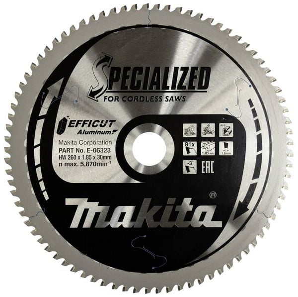 Produktbild: Makita E-06323 Kreiss&auml;geblatt 260 x 30 x 1.85mm Z&auml;hneanzahl: 81 1St.