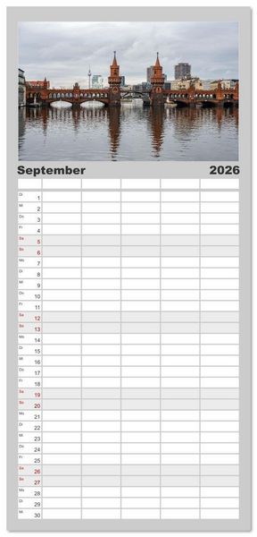 Produktbild: Familienplaner 2026 - Ikonische Br&uuml;cken zwischen Geschichte und Gegenwart mit 5 Spalten (Wandkalender, 21 x 45 cm) CALVENDO