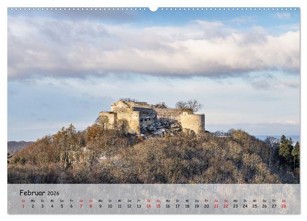 Produktbild: Festungen und Schl&ouml;sser auf der Schw&auml;bischen Alb (hochwertiger Premium Wandkalender 2026 DIN A2 quer), Kunstdruck in Hochglanz