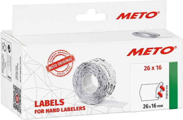 METO Preis-Etiketten 9506166 Wiederablösbar Etiketten-Breite: 26 mm Etiketten-Höhe: 16 mm Weiß 1 St.