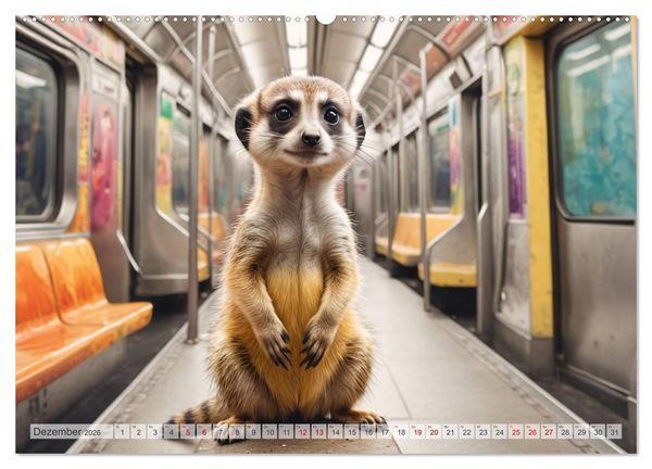 Produktbild: Erdm&auml;nnchen in New York City (hochwertiger Premium Wandkalender 2026 DIN A2 quer), Kunstdruck in Hochglanz