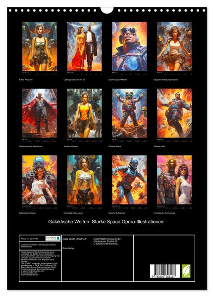 Produktbild: Galaktische Welten. Starke Space Opera-Illustrationen (Wandkalender 2026 DIN A3 hoch), CALVENDO Monatskalender