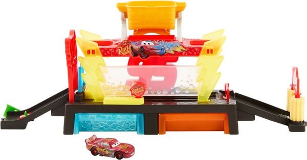 Produktbild: Disney Pixar Cars Autowaschanlagen-Spielset f&uuml;r Rennwagen und Lightning McQueen mit Farbwechseleffekt