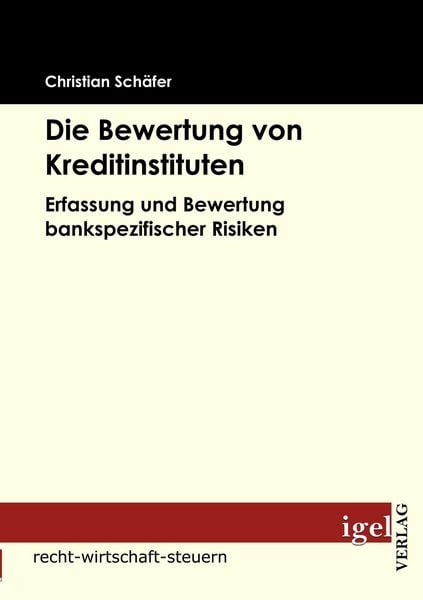 Produktbild: Die Bewertung von Kreditinstituten