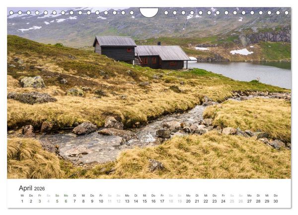 Produktbild: Norwegen Kalender - Wilde H&uuml;tten in den Bergen (Wandkalender 2026 DIN A4 quer), CALVENDO Monatskalender