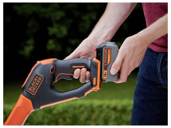 Produktbild: Black & Decker Akku Akku-Rasentrimmer inkl. Akku, inkl. Ladeger&auml;t, H&ouml;henverstellbarer Griff 18 V 4 Ah Schnittbreite (max.): 30 cm