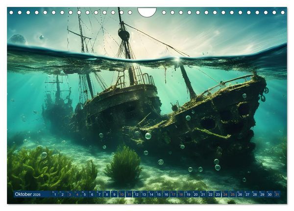 Produktbild: Unterwasserwelt der Wracks 2026 (Wandkalender 2026 DIN A4 quer), CALVENDO Monatskalender