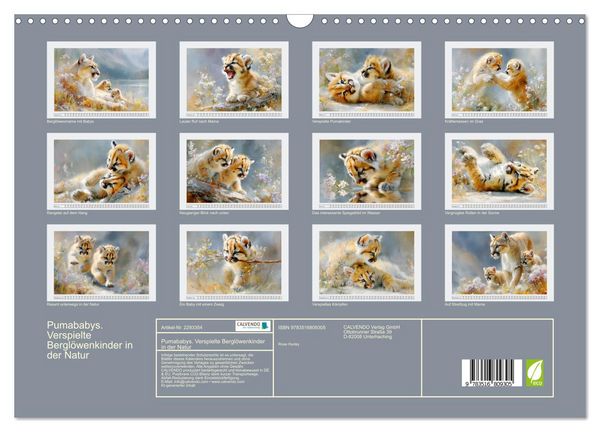 Produktbild: Pumababys. Verspielte Bergl&ouml;wenkinder in der Natur (Wandkalender 2027 DIN A3 quer), CALVENDO Monatskalender