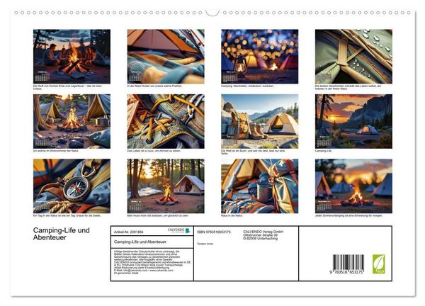 Produktbild: Camping-Life und Abenteuer (hochwertiger Premium Wandkalender 2026 DIN A2 quer), Kunstdruck in Hochglanz