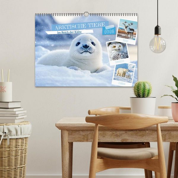 Produktbild: ARKTISCHE TIERE Im Reich der K&auml;lte (Wandkalender 2026 DIN A3 quer), CALVENDO Monatskalender