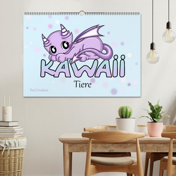 Produktbild: niedliche Kawaii Tiere (Wandkalender 2026 DIN A2 quer), CALVENDO Monatskalender