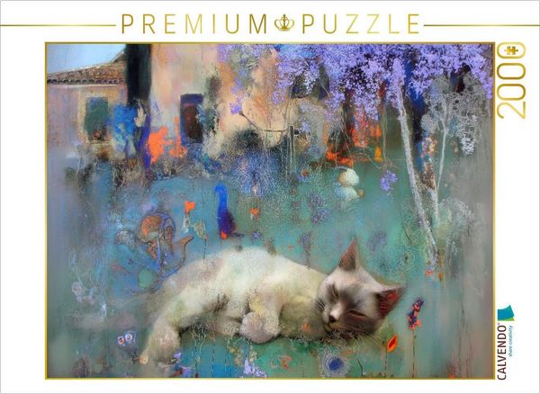 Produktbild: CALVENDO Puzzle Schlummernde Katze im Garten | 2000 Teile Lege-Gr&ouml;&szlig;e 90x67cm Foto-Puzzle f&uuml;r gl&uuml;ckliche Stunden