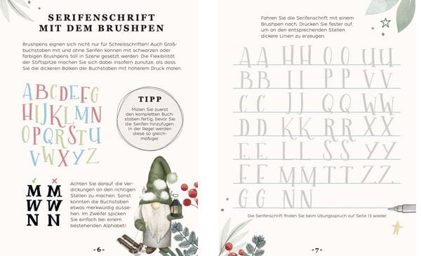 Produktbild: Design Paper A5 Frohe Weihnachten. Mit Handlettering-Grundkurs