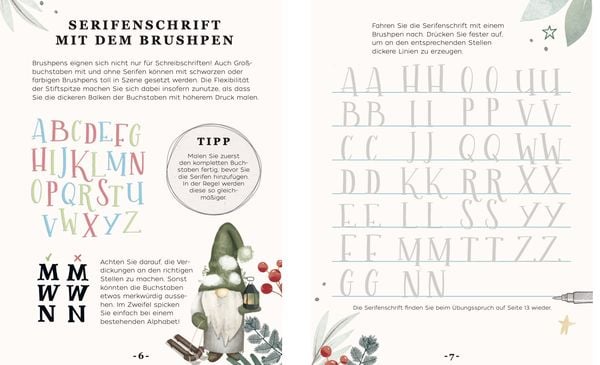 Produktbild: Design Paper A6 Frohe Weihnachten. Mit Handlettering-Grundkurs