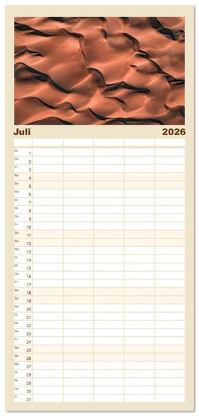 Produktbild: Familienplaner 2026 - ABOVE - Die Welt von oben in ihrer abstraktesten Form mit 5 Spalten (Wandkalender, 21 x 45 cm) CALVENDO