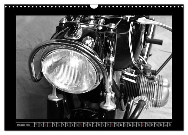 Produktbild: BMW R69S in schwarzweiss (Wandkalender 2026 DIN A3 quer), CALVENDO Monatskalender