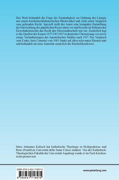 Produktbild: Die Zust&auml;ndigkeit zur Ordnung der Liturgie