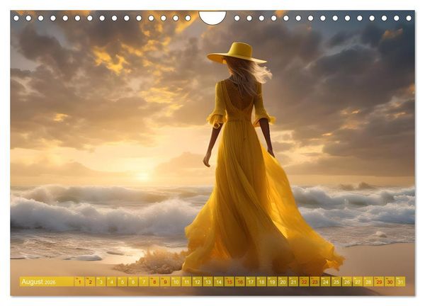 Produktbild: Strandzauber- Frauen in eleganten Kleidern (Wandkalender 2026 DIN A4 quer), CALVENDO Monatskalender