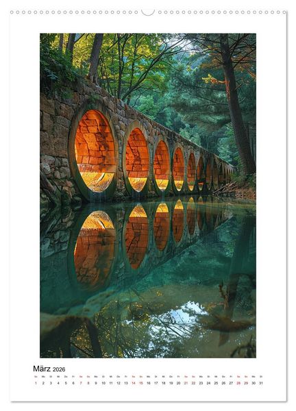 Produktbild: Spiegelungen - Reflektierte Sch&ouml;nheiten der Natur (Wandkalender 2026 DIN A2 hoch), CALVENDO Monatskalender