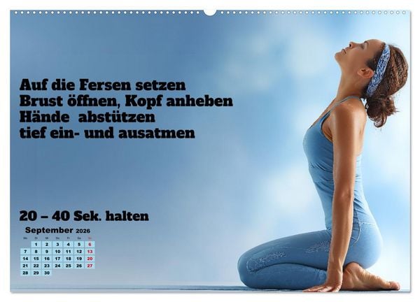 Produktbild: Yoga Kalender - &Uuml;bungen und Meditation f&uuml;r jeden Monat (Wandkalender 2026 DIN A2 quer), CALVENDO Monatskalender