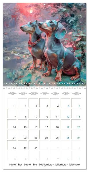 Produktbild: Dachshunds Illustrations - A hunter with humorous nature (Wall Calendar 2026 12 &times; 12 Inch) CALVENDO 12 Month Wall Calendar