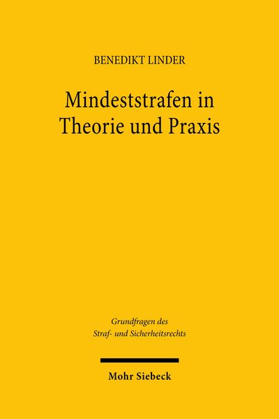 Produktbild: Mindeststrafen in Theorie und Praxis