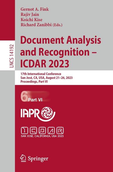 Produktbild: Document Analysis and Recognition - ICDAR 2023