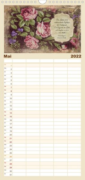 Produktbild: Poetische Romantik - Familienplaner hoch (Wandkalender 2022 , 21 cm x 45 cm, hoch)