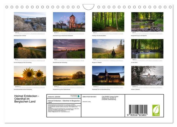 Produktbild: Heimat Entdecken - Odenthal im Bergischen Land (Wandkalender 2027 DIN A4 quer), CALVENDO Monatskalender