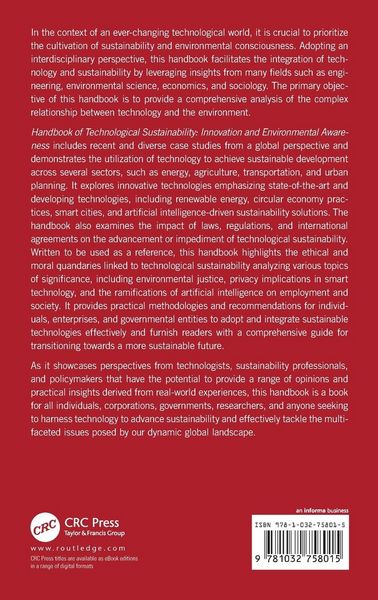 Produktbild: Handbook of Technological Sustainability