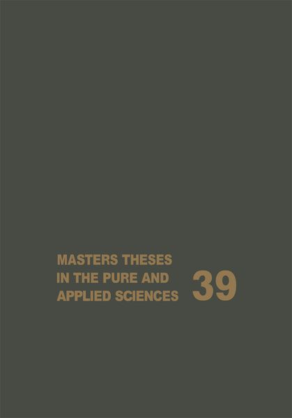 Produktbild: Masters Theses in the Pure and Applied Sciences
