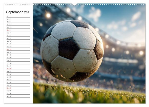 Produktbild: Fu&szlig;ball Kalender - Das Spiel unseres Lebens (hochwertiger Premium Wandkalender 2026 DIN A2 quer), Kunstdruck in Hochglanz