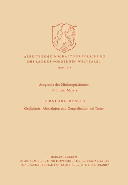 Produktbild: Ged&auml;chtnis, Abstraktion und Generalisation bei Tieren