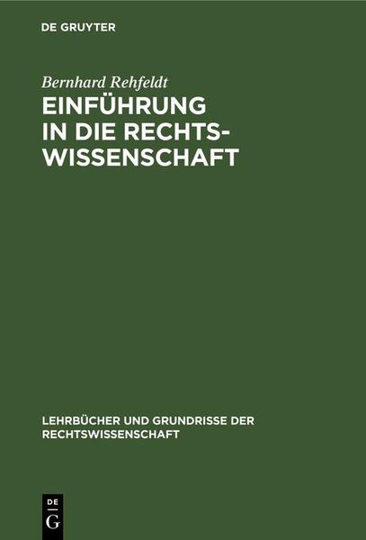 Produktbild: Einf&uuml;hrung in die Rechtswissenschaft
