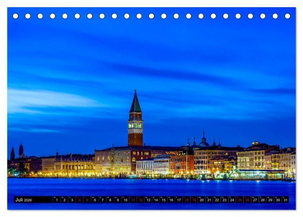Produktbild: Venedig - Pal&auml;ste, Br&uuml;cken und Kan&auml;le (Tischkalender 2026 DIN A5 quer), CALVENDO Monatskalender