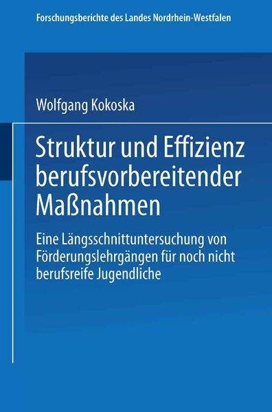 Struktur und Effizienz berufsvorbereitender Maßnahmen