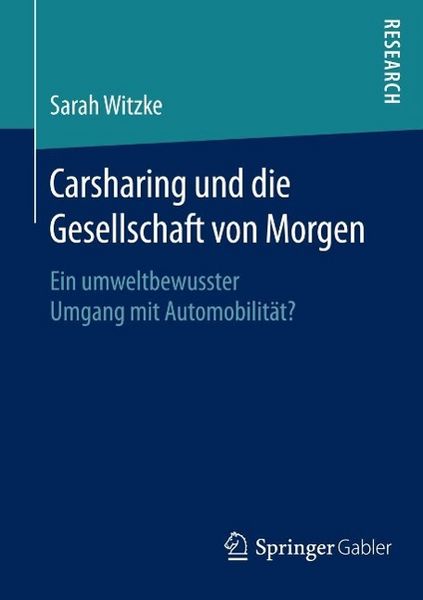 Produktbild: Carsharing und die Gesellschaft von Morgen