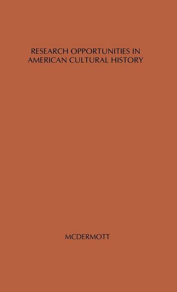 Produktbild: Research Opportunities in American Cultural History.