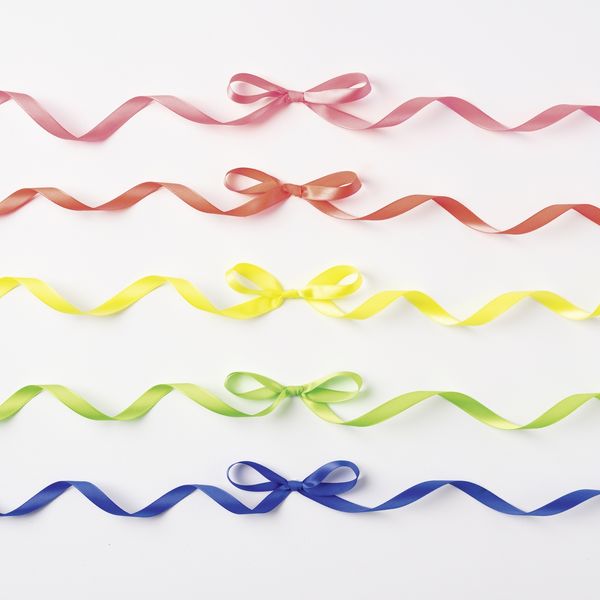 Produktbild: FOLIA Bastelartikel Satinb&auml;nder Neon, 5 Farben &agrave; 10mm x 4 Meter sortiert