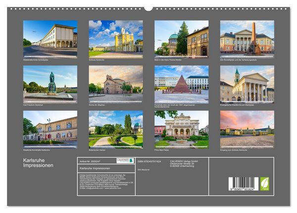 Produktbild: Karlsruhe Impressionen (Wandkalender 2026 DIN A2 quer), CALVENDO Monatskalender