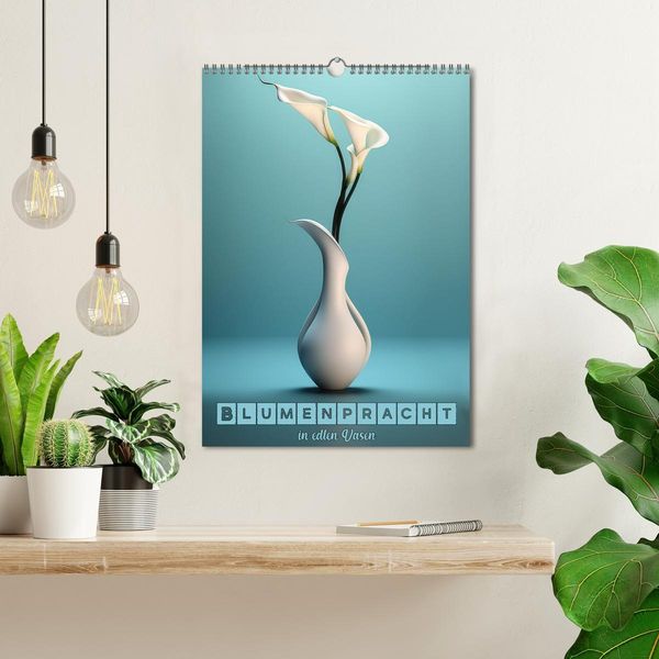 Produktbild: Blumenpracht in edlen Vasen (Wandkalender 2026 DIN A3 hoch), CALVENDO Monatskalender