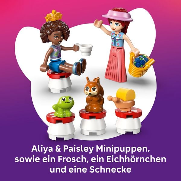 Produktbild: LEGO Friends 42690 Teeparty im Wald, Bauset mit 2 Spielfiguren, Frosch und Eichh&ouml;rnchen