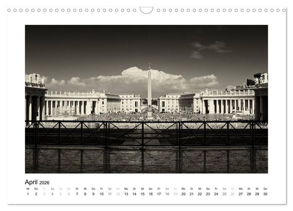 Produktbild: Rom in schwarz - weiss (Wandkalender 2026 DIN A3 quer), CALVENDO Monatskalender