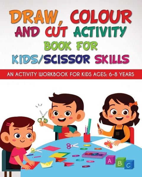 Produktbild: Draw, Colour and Cut Activity book for kids/ scissor skills